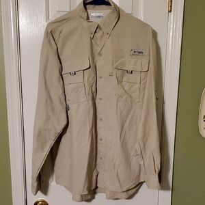Columbia Beige Button-Up Shirt